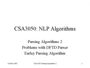 Parsing algorithms in nlp