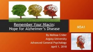 Remember Your Niacin Hope for Alzheimers Disease By
