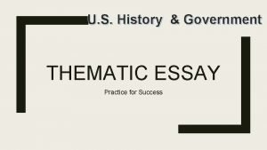Thematic essay us history