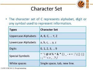 Character set of c