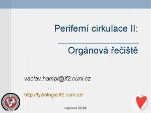 Perifern cirkulace II Orgnov eit vaclav hampllf 2