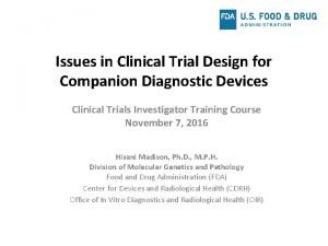 Ivd clinical trial design