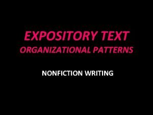 Expository pattern Expository pattern