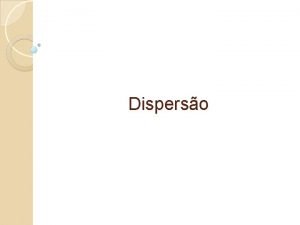 Dispersão