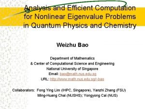 Analysis and Efficient Computation for Nonlinear Eigenvalue Problems