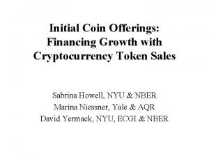 Initial Coin Offerings Financing Growth with Cryptocurrency Token