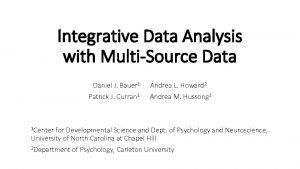Integrative data analysis