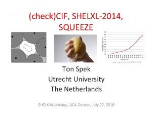 checkCIF SHELXL2014 SQUEEZE Ton Spek Utrecht University The