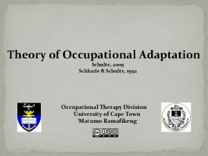 Theory of Occupational Adaptation Schultz 2009 Schkade Schultz