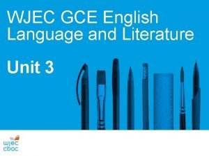 Wjec english language and literature