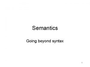 Syntax vs semantic