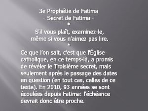 Prophétie de fatima