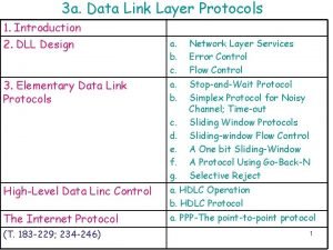 Data link layer protocols