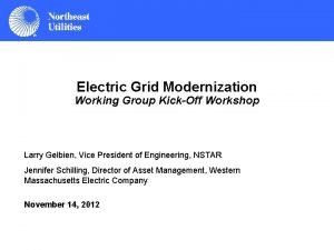 Electric Grid Modernization Working Group KickOff Workshop Larry