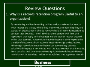 List six reasons for transferring records.