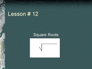 Lesson 12: completing the square
