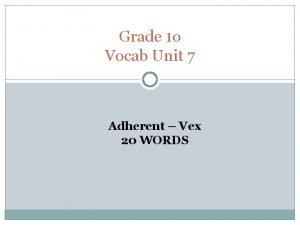 Adherent part of speech