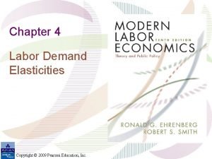 Chapter 4 Labor Demand Elasticities Copyright 2009 Pearson