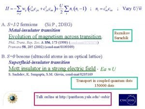 A S12 fermions Si P 2 DEG Metalinsulator