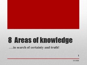 What are the 8 areas of knowledge