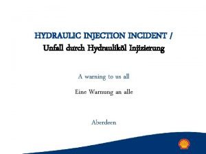 Hydraulik unfall