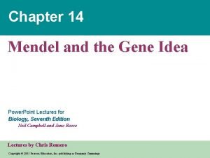 Chapter 14: mendel and the gene idea