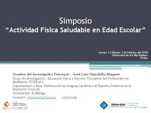 Simposio Actividad Fsica Saludable en Edad Escolar Jueves