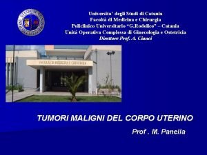 Universita degli Studi di Catania Facolt di Medicina