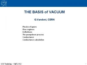 THE BASIS of VACUUM G Vandoni CERN Physics