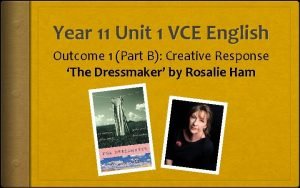 Year 11 Unit 1 VCE English Outcome 1