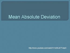 Mean absolute deviation video