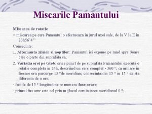 Miscarea de rotatie a pamantului in jurul soarelui