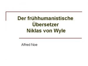 Niklas von wyle