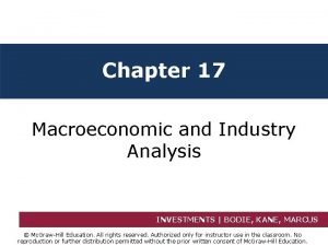 Chapter 17 Macroeconomic and Industry Analysis INVESTMENTS BODIE