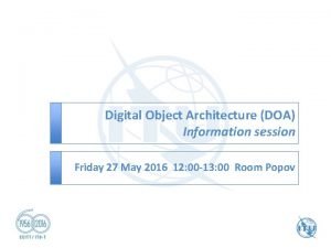 Digital object architecture Digital object architecture
