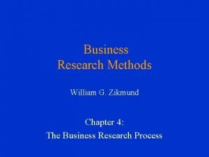 Business research methods william g. zikmund