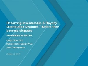 Resolving Inventorship Royalty Distribution Disputes Before they become