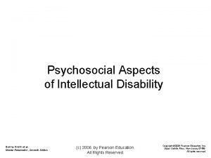Psychosocial Aspects of Intellectual Disability BeirneSmith et al
