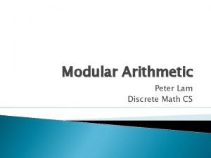 Modular arithmetic discrete math