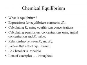 Equilibrium formula