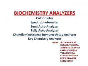 Types of biochemistry analyzers