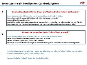 So nutzen Sie ein intelligentes Cashback System 1