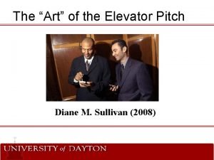 Elevator pitch assignment