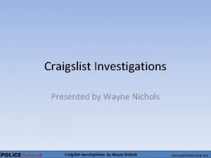 Craigslist investigations