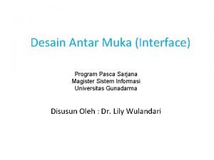 Desain Antar Muka Interface Program Pasca Sarjana Magister