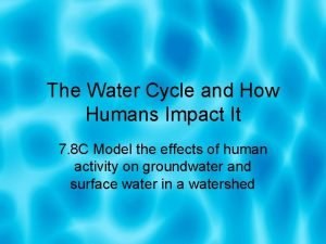 Human impact on groundwater