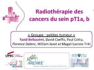 Radiothrapie des cancers du sein p T 1