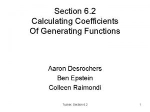 Calculating coefficients of generating functions