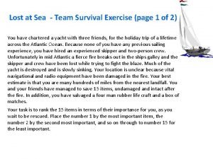 Lost at sea exercise scenario
