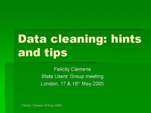 Data cleaning using stata
